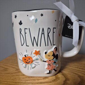 Rae Dunn x Disney BEWARE Witchy Minnie Mouse Halloween Mug with Allover Design🪄